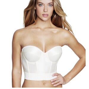 Dominique Ivory Strapless Low Back Balconette Corset Bridal Bra Size 40DD/E NEW